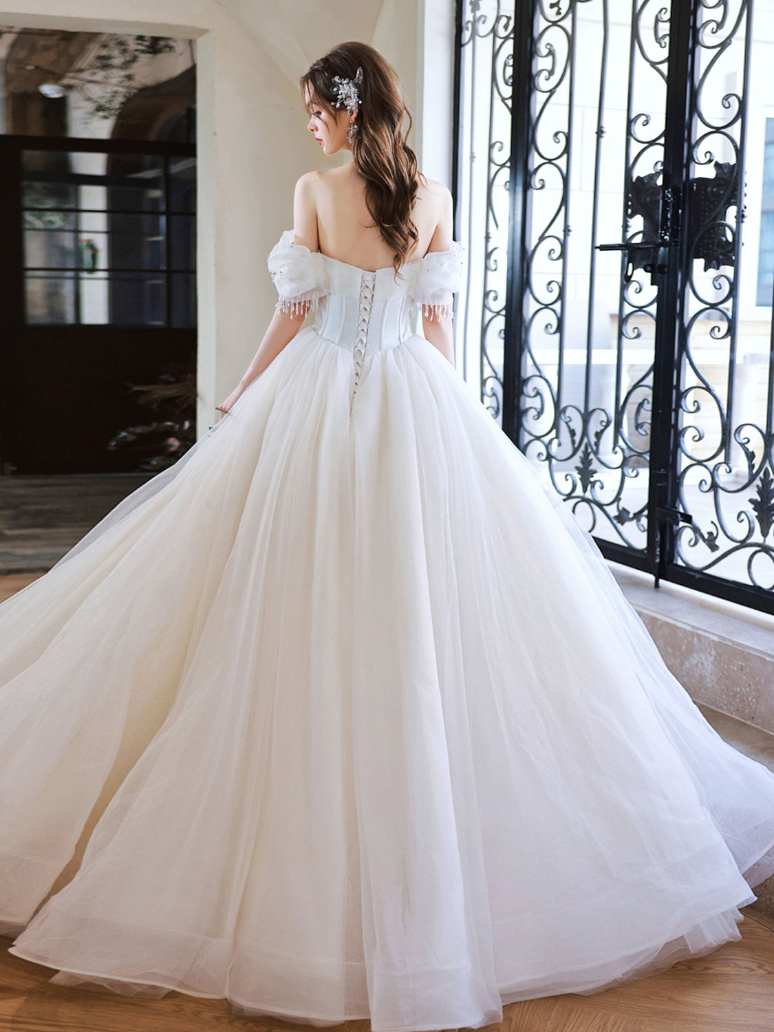 princess ballgown wedding dresses Satin Ball Gown Wedding Dress: Royal Princess Corset Bridal Gown