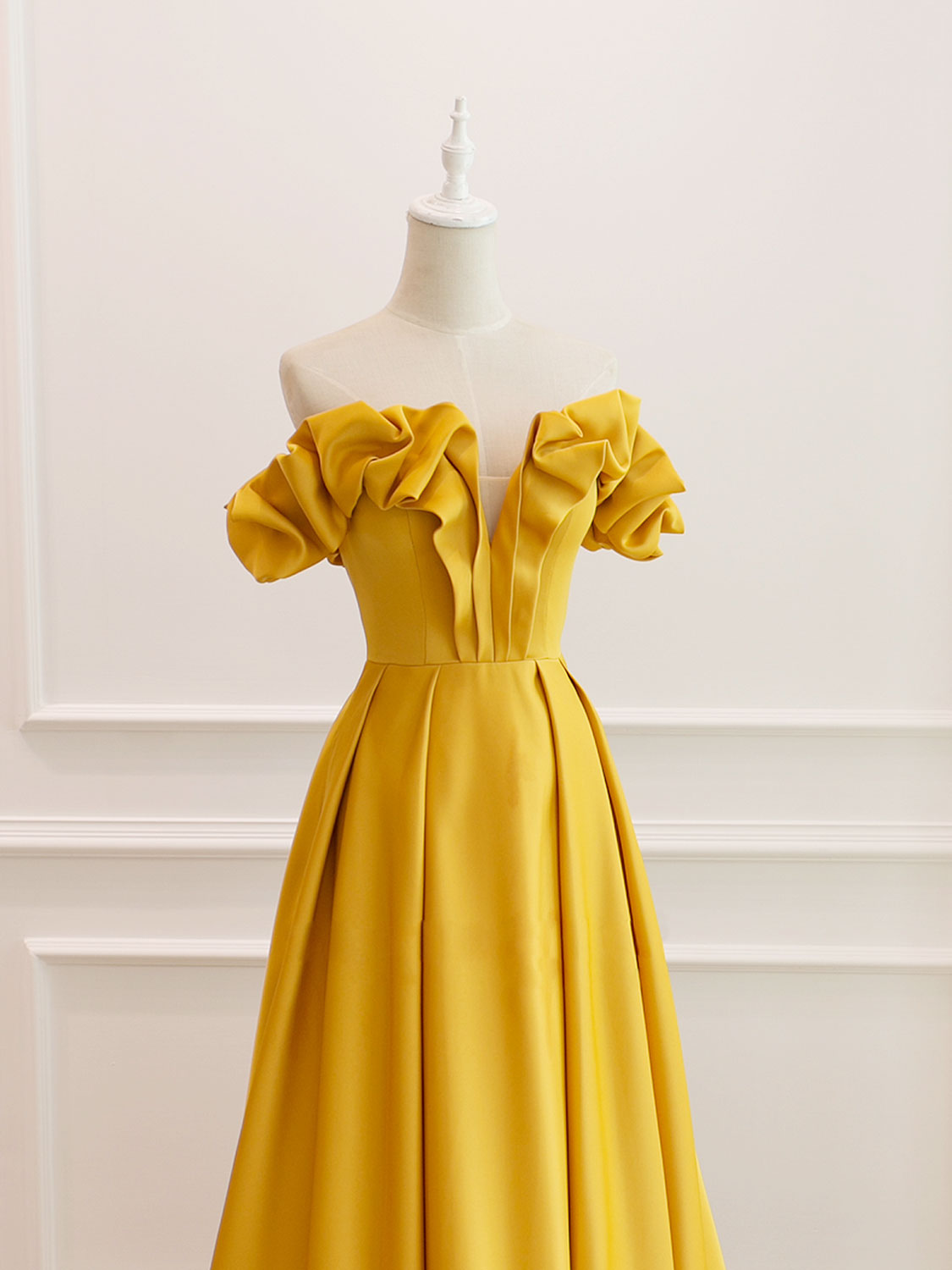 Strapless Off the Shoulder A-line Yellow Formal Party Dress Evening Dress Strapless Off the Shoulder A-line Yellow Formal Party Dress Evening Dress