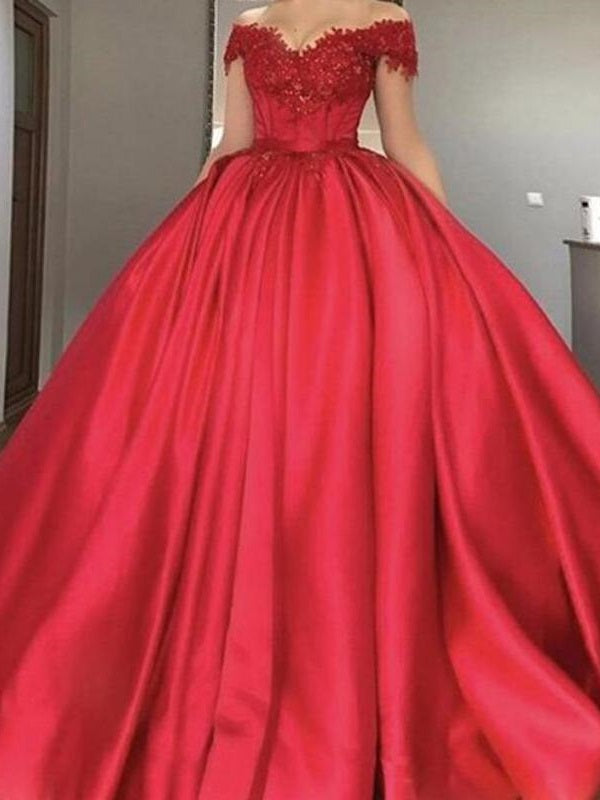 Occasion Red Ball Gown Off Shoulders Wedding Dress Prom Quinceanera Dresses,GDC1133-Dolly Gown