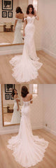 Shop Off the Shoulder See Through Sheath Lace Wedding Dress,Celebrity Wedding Dress,GDC1330-Dolly Gown