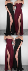 Off the Shoulder Side Slit Prom Dress,Long Party Dress,GDC1334-Dolly Gown