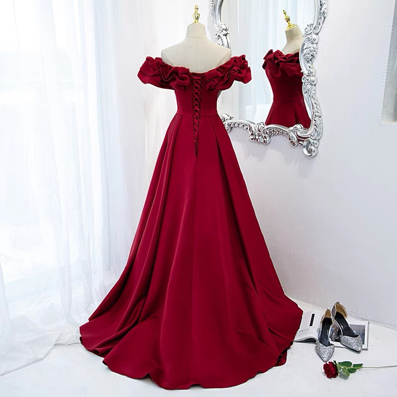 Off the Shoulder Red Prom Dress Black Girl Slays - Dollygown