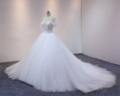 Off the Shoulder Tulle Princess Ball Gown Wedding Dress Unique Ball Gown for Wedding #21011206-Dolly Gown