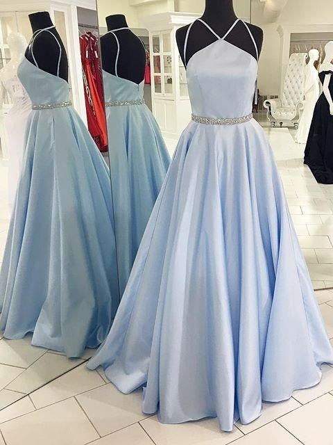 Pale Light Blue Prom Dress Ball Gown Prom Dress Long Disney Prom Dress MA171-Dolly Gown