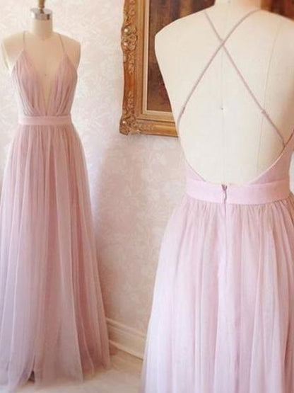 Pink Bridesmaid Dresses Sexy Bridesmaid Dresses Sexy Pink Tulle Prom Dress FS079-Dolly Gown