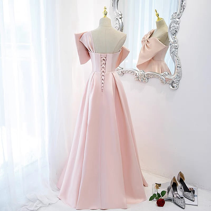 Pink Long Sweet 16th Party Dress with Big Bow Pink Long Sweet 16th Party Dress with Big Bow