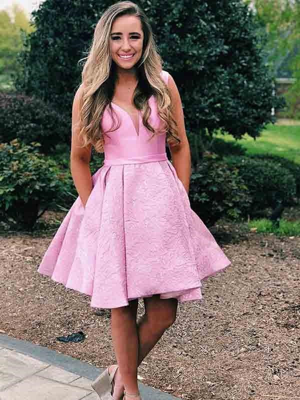 Pink Short Homecoming Dress, Short Prom Dress,GDC1297-Dolly Gown