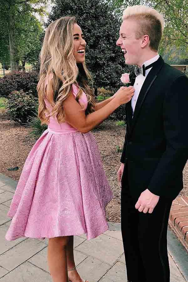 Pink Short Homecoming Dress, Short Prom Dress,GDC1297-Dolly Gown