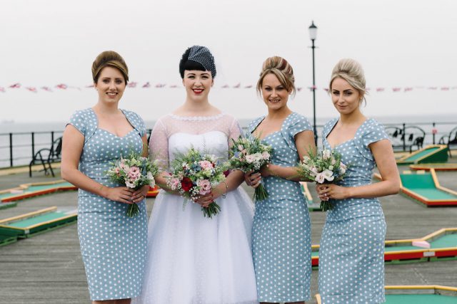 Polka Dot Bateau Neck 50s Inspired Tea Length Wedding Dress with 1/2 Sleeves Polka Dot Bateau Neck 50s Inspired Tea Length Wedding Dress with 1/2 Sleeves