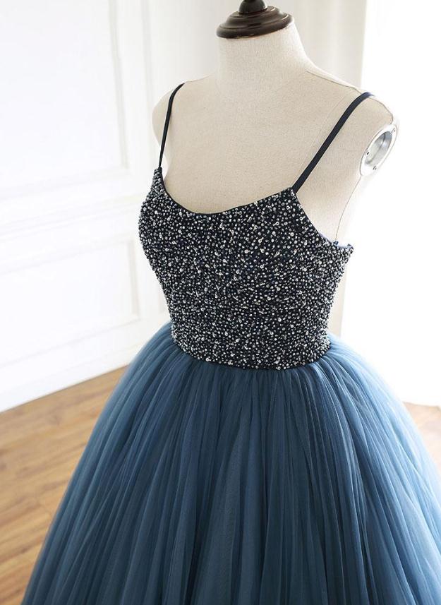 Poofy Oxford Blue Tulle Ball Gown Prom Dress Poofy Oxford Blue Tulle Ball Gown Prom Dress