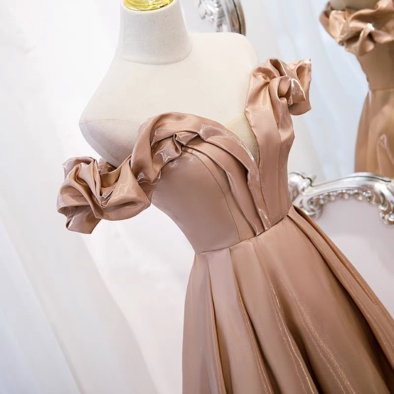 Princess Champagne Ball Gown Prom Dress - DollyGown