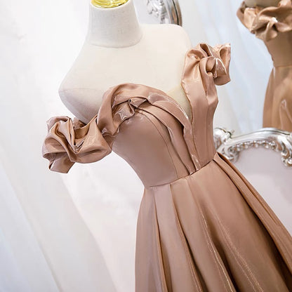 Princess Champagne Ball Gown Prom Dress - DollyGown