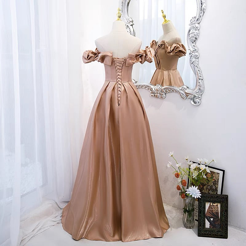 Princess Champagne Ball Gown Prom Dress - DollyGown