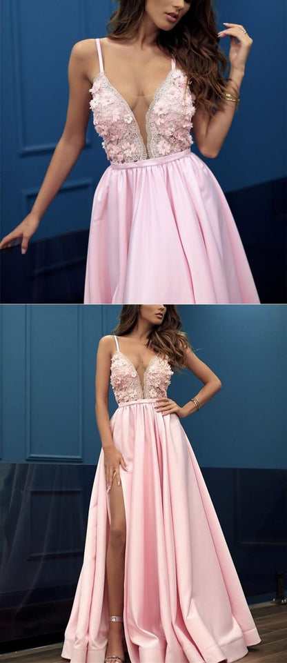 Princesses Charming Pink Long Prom Dress Sweet 16 Party Dress,GDC1172-Dolly Gown