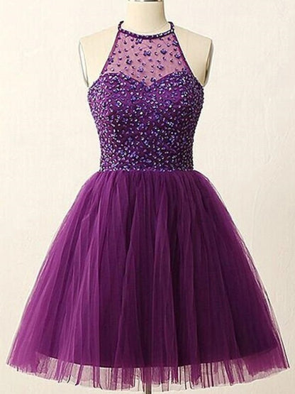 Purple Prom Dress Juniors Prom Dress Short Prom Dress Short Homecoming Dress MA031-Dolly Gown
