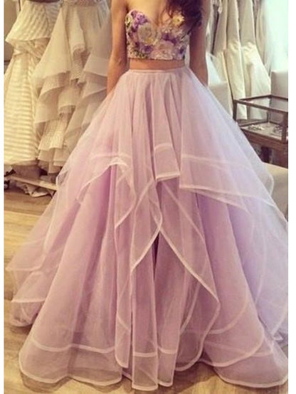Quinceanera Dresses Ruffles Prom Dress Lilac Prom Dress Ball Gown Prom Dress MA153-Dolly Gown