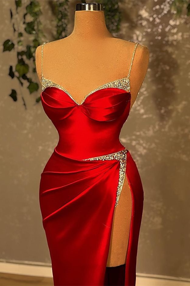Red Side Slit Prom Dress for Curvy Black Girl Slays - DollyGown