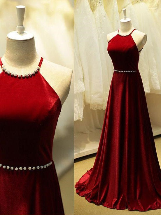 Red Simple Prom Dress Red Long Evening Dress Formal Dress Robe De Soiree Rouge,MA096-Dolly Gown