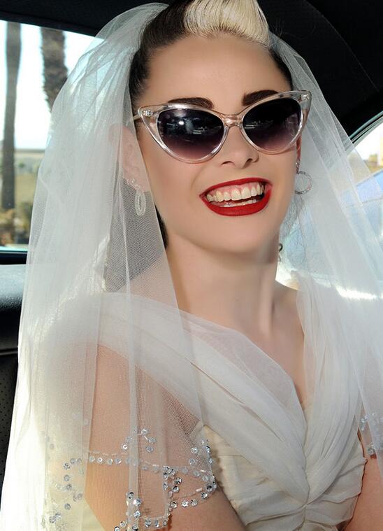 Rockabilly Halter Ruched 50s Style Short Wedding Dress Pinup Wedding Dress,20110124-Dolly Gown