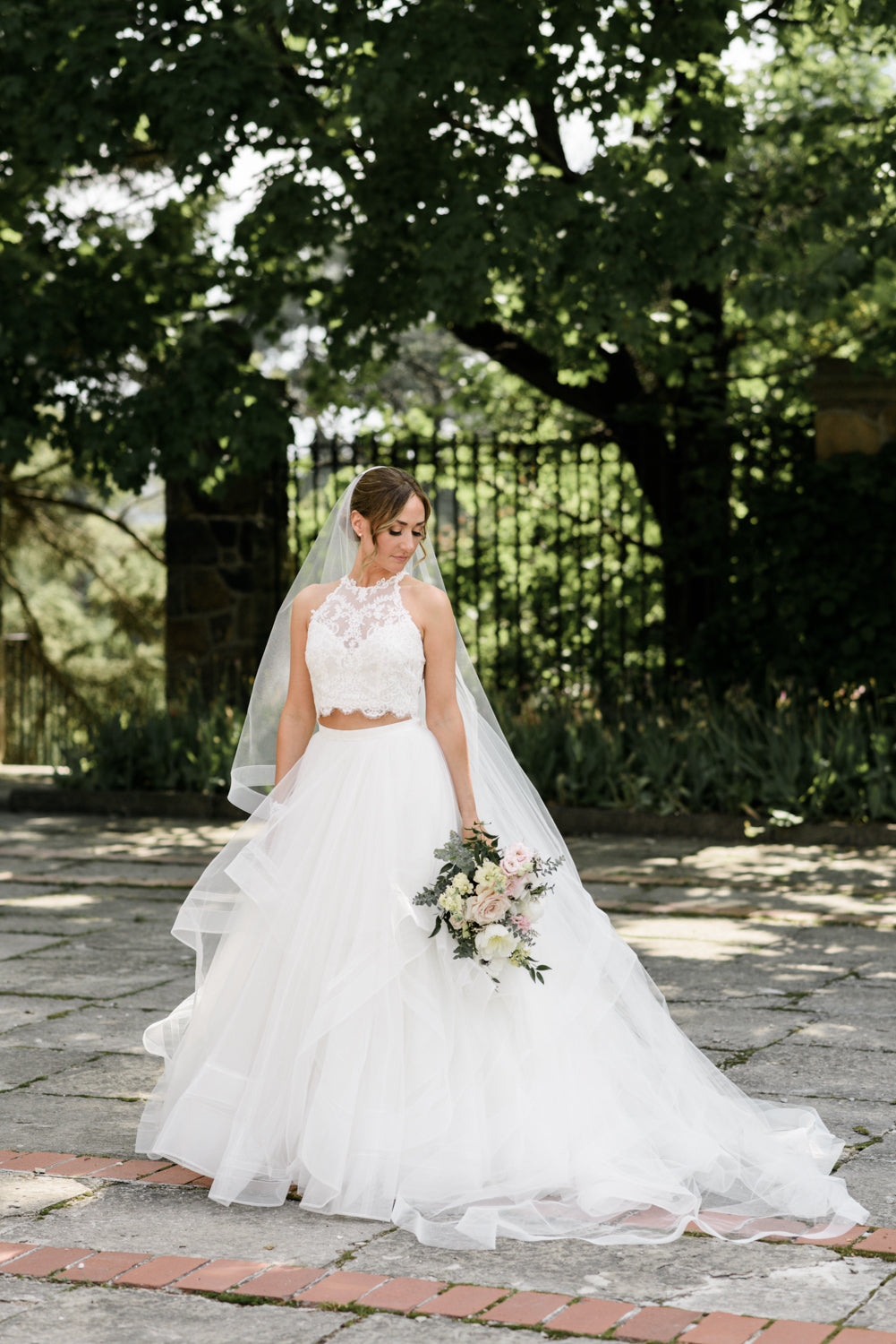 Crop top wedding dress • two piece wedding dress • alternative wedding – BridalgardenStudio