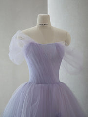 Romantic Lavender Tulle Short Wedding Dress - DollyGown