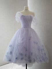 Romantic Lavender Tulle Short Wedding Dress - DollyGown