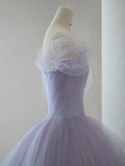 Romantic Lavender Tulle Short Wedding Dress - DollyGown
