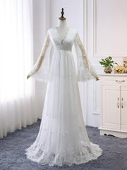 Rustic Boho Summer Wedding Dress with Sleeves - DollyGown