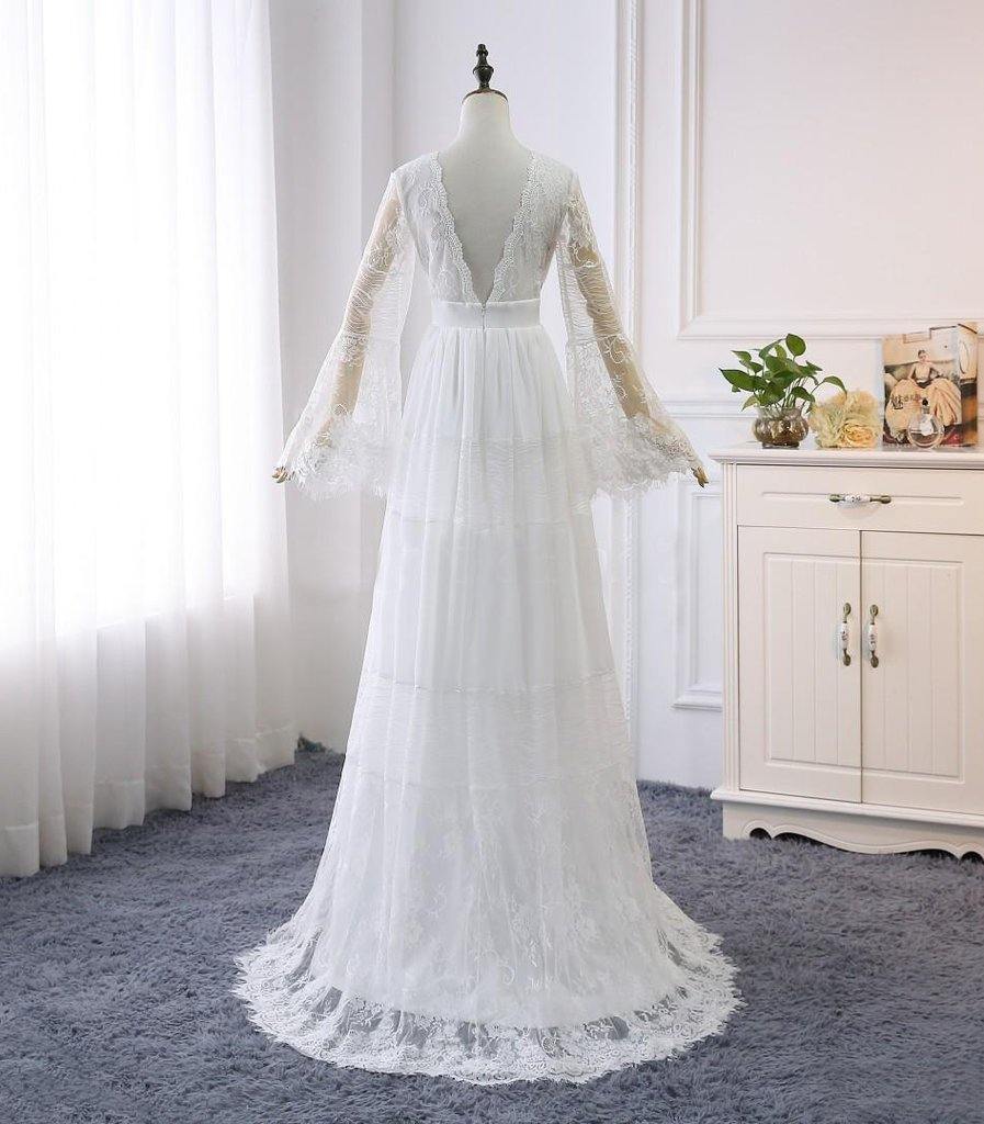 Rustic Boho Summer Wedding Dress with Sleeves Rustic Boho Summer Wedding Dress with Sleeves