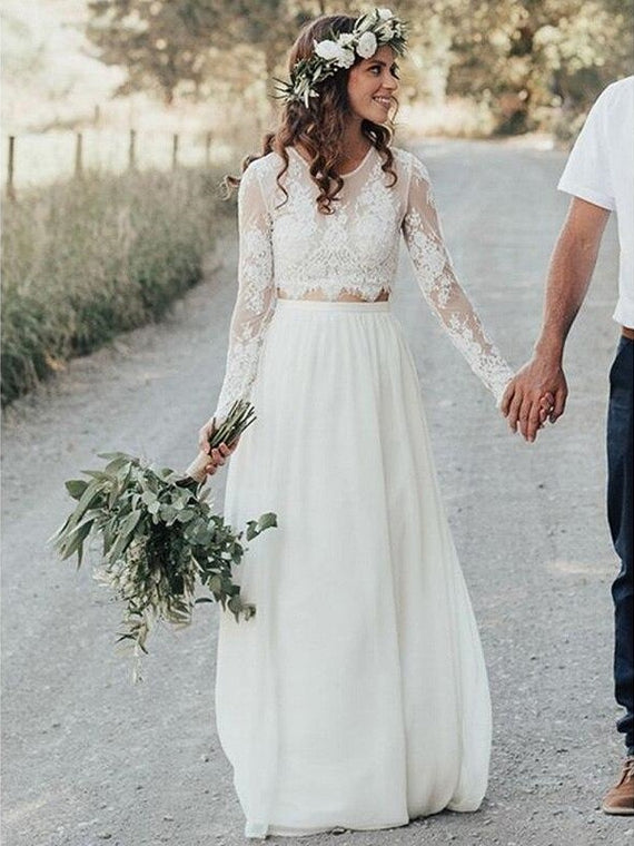 Bridal Separates,Crop Top Wedding Dresses,Two Piece Bridal Dresses -DollyGown.com Bridal Separates,Crop Top Wedding Dresses,Two Piece Bridal Dresses -DollyGown.com