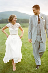 Rustic Wedding Dresses,Cap Sleeves Wedding Dress,Garden Wedding Dress,Elegant Wedding Dress,WS081-Dolly Gown