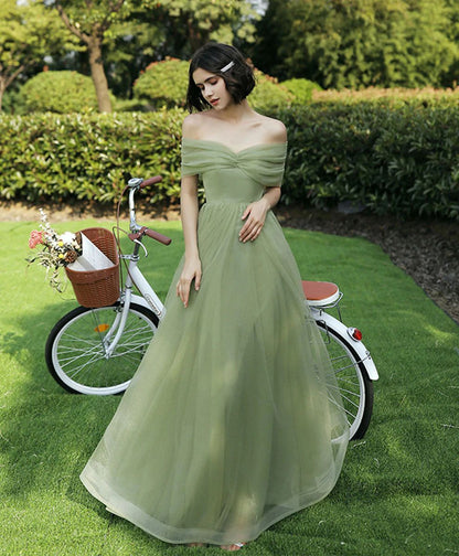 Sage Green Mismatched Tulle Bridesmaid Dresses - DollyGown