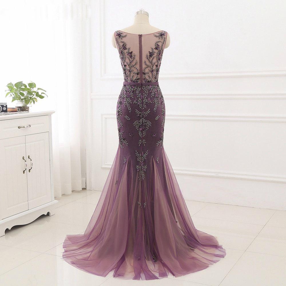 See Through Plum Mermaid Formal Evening Dress See Through Plum Mermaid Formal Evening Dress
