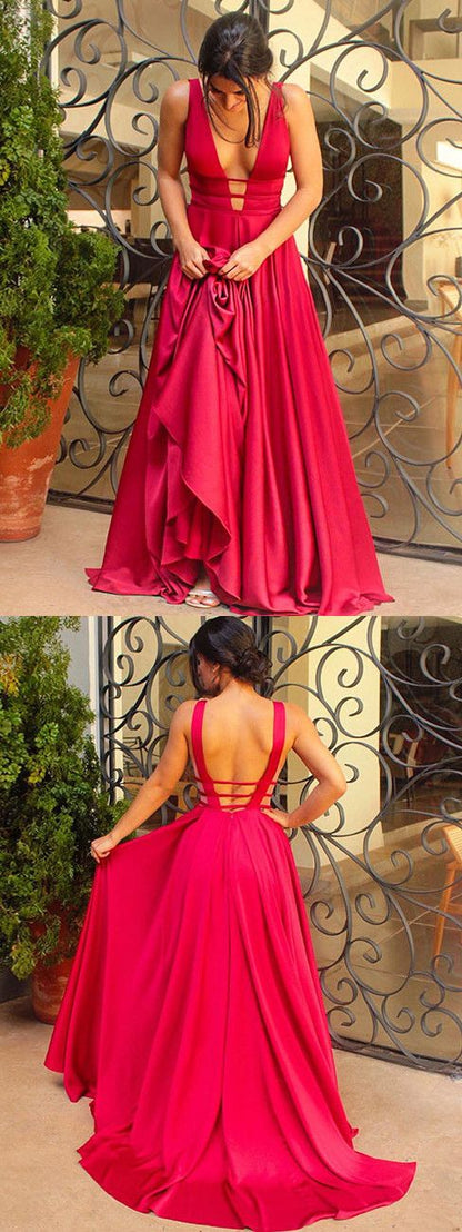 Sexy Unique Prom Dress Long Red Prom Dress Red Formal Dress,GDC1196-Dolly Gown