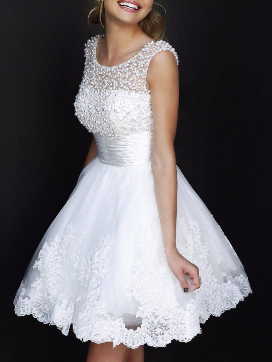 Short Wedding Dress Short Simple Wedding Dress Short White Prom Dress WS020