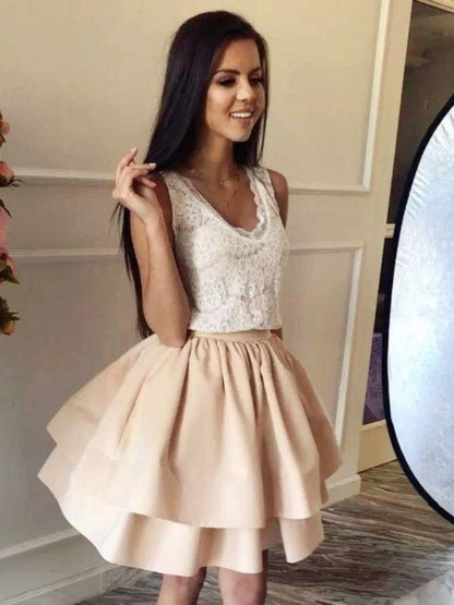 Short Prom Dress for Teens Homecoming Dress with Two Layers Skirt,GDC1012