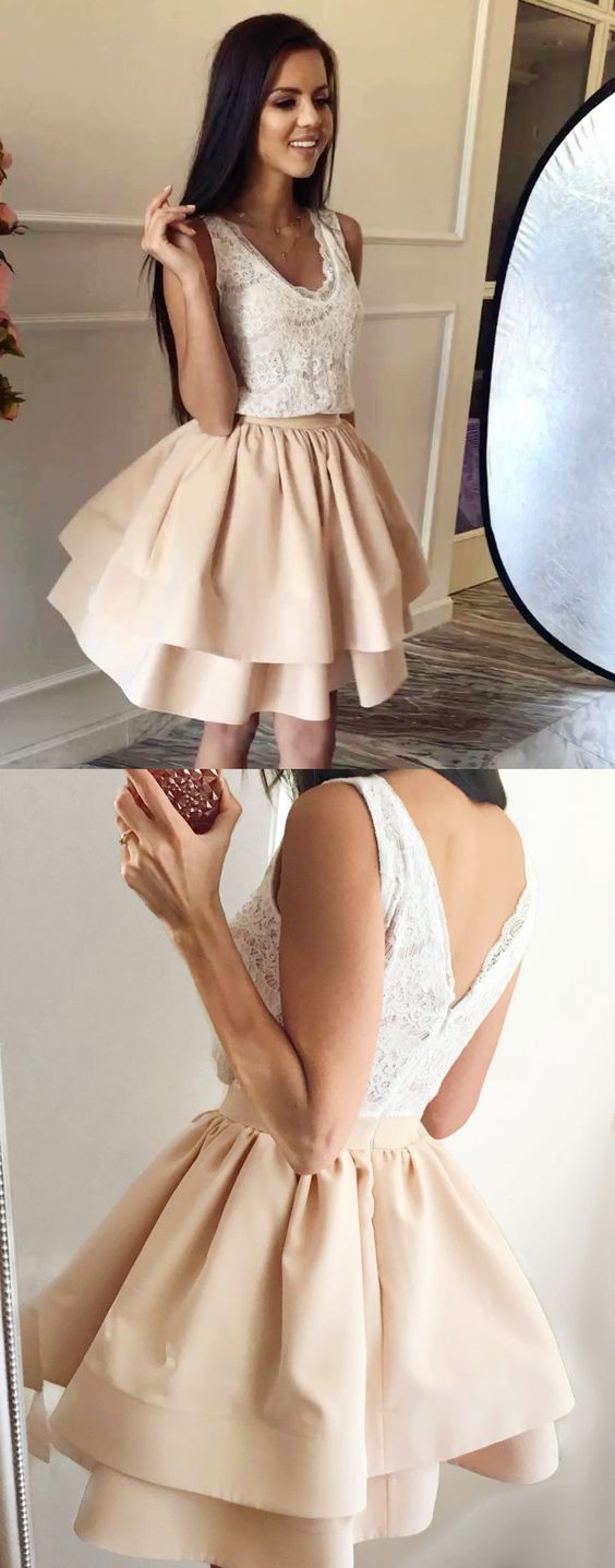 Short Prom Dress for Teens Homecoming Dress with Two Layers Skirt,GDC1012