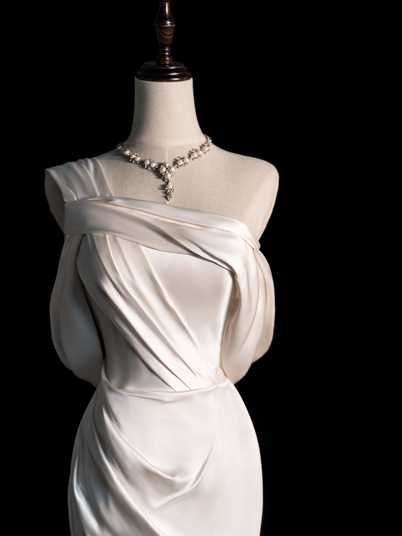 Simple Dupion Silk Mermaid Wedding Dress - DollyGown