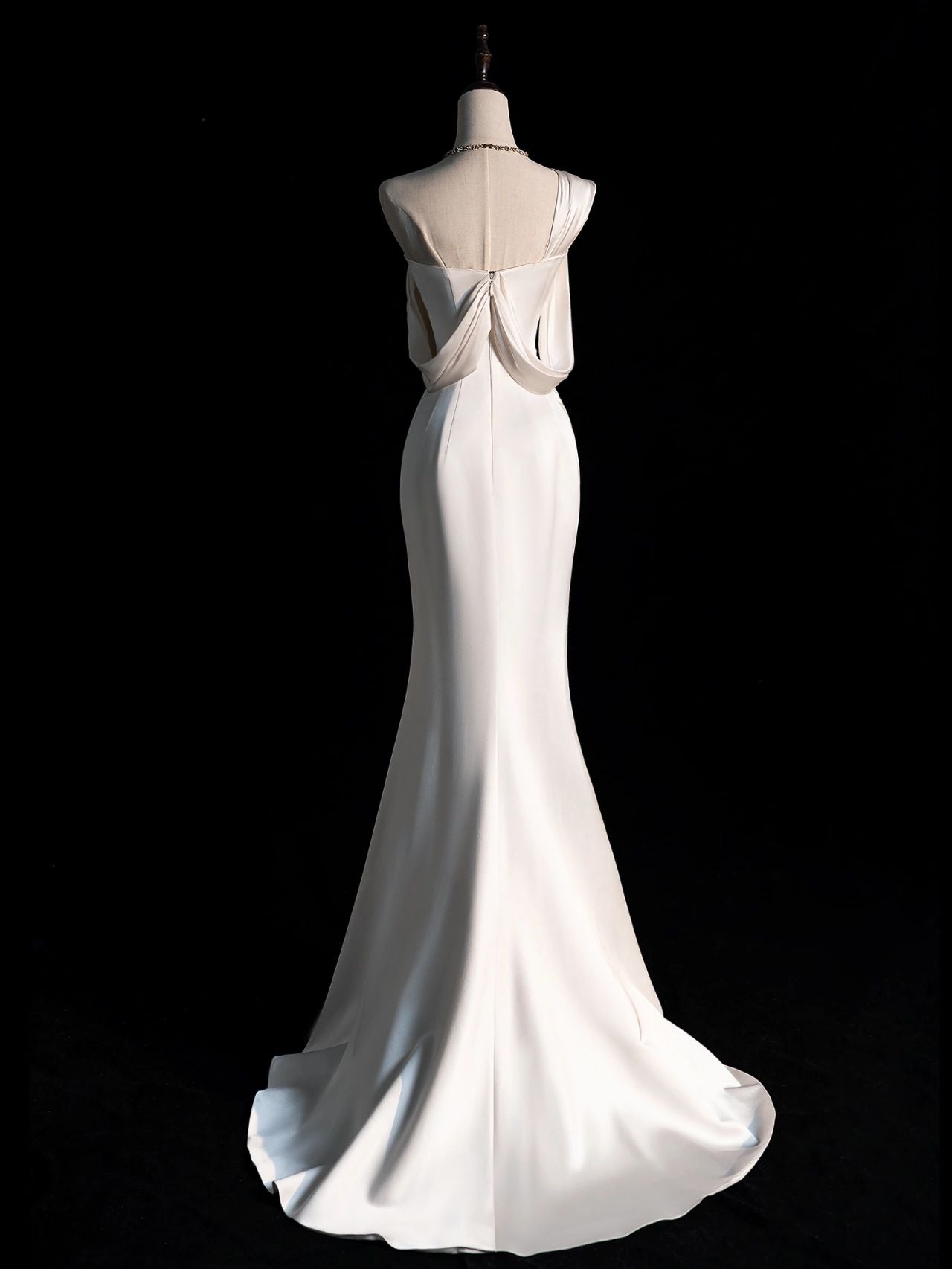 Simple Dupion Silk Mermaid Wedding Dress - DollyGown