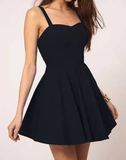 Simple Black Mini Short Formal Dress Short Black Prom Dress for Freshman,GDC1316