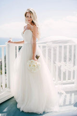 Simple Country Princess Spaghetti Straps A line Tulle Wedding Dress,GDC1217