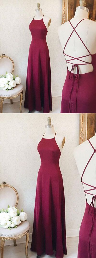 Simple Sexy Backless Evening Dress Burgundy Prom Dress,GDC1003