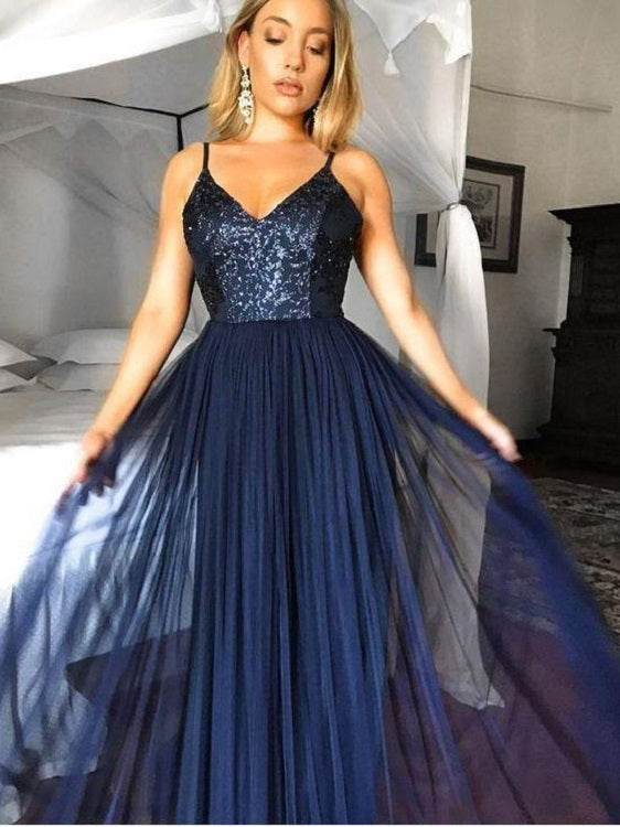 Dydsz Women's Appliques Prom Dress – Short A-Line Tulle Cocktail Gown With Beading, Navy Blue, Size 22
