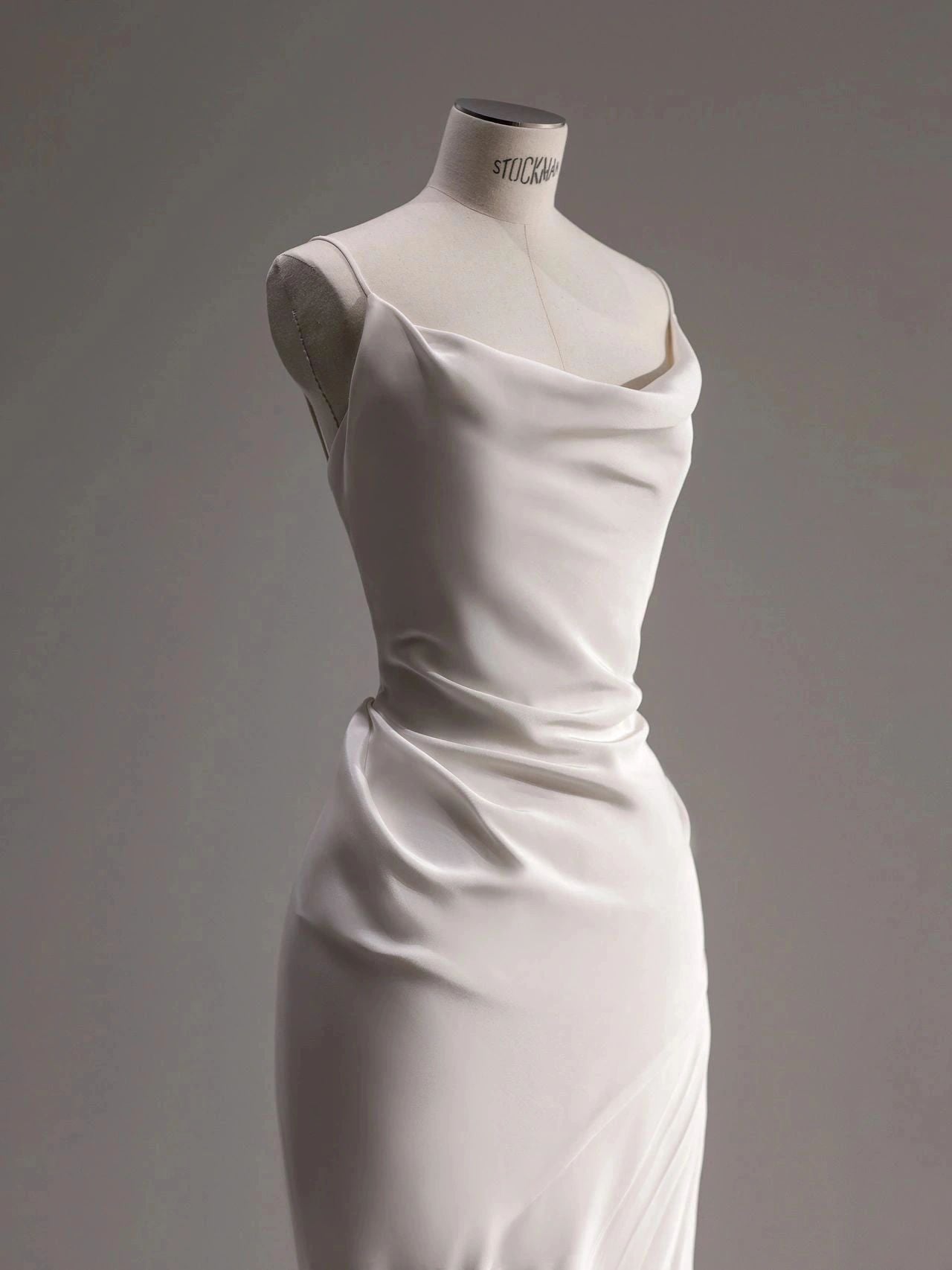 silk dress with spaghetti straps Elegant Spaghetti Straps Sheath Simple Silk Wedding Dress