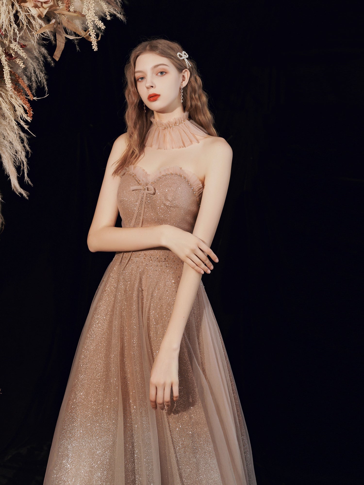 Sparkly Champagne Sequins Long Prom Dress Sparkly Champagne Sequins Long Prom Dress