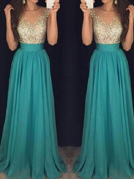 Sparkly Prom Dress Long Turquoise Prom Dress Graduation Dress Formal Maxi Dress MA137