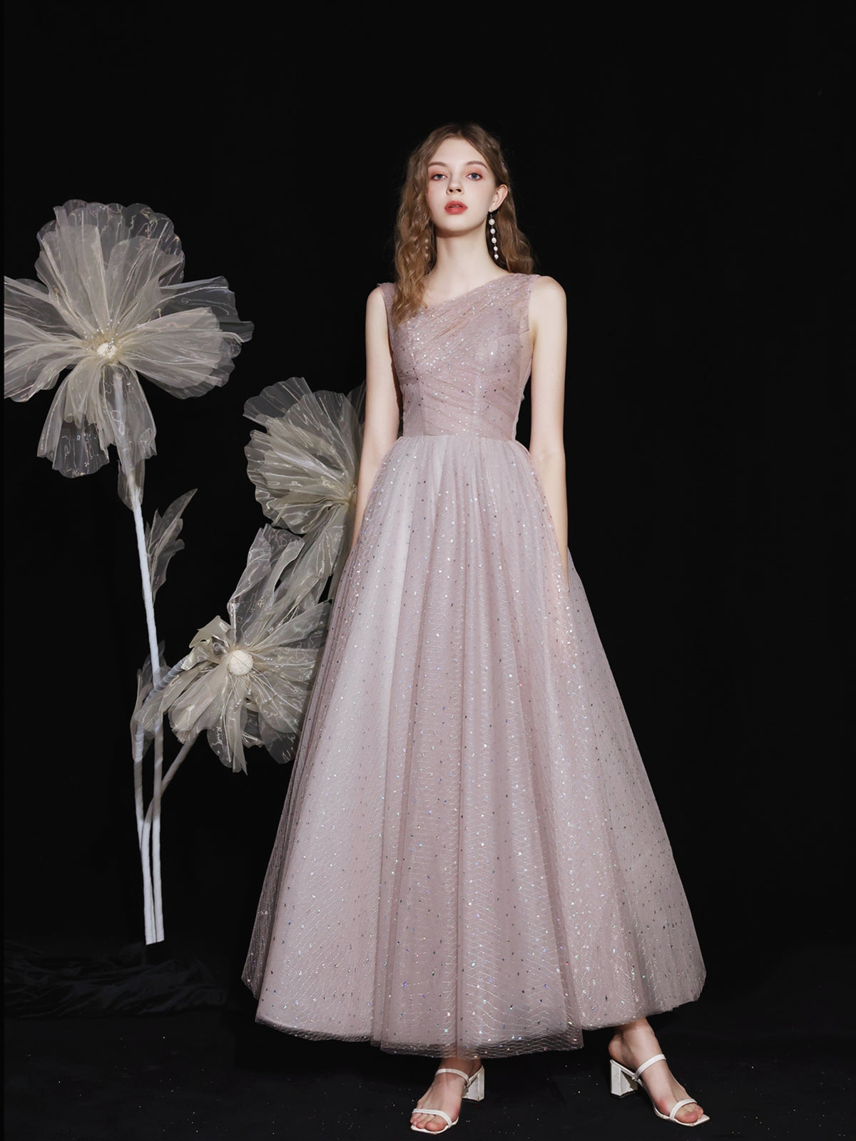 Sparkly Tulle Formal Ankle Length Prom Dress Sparkly Tulle Formal Ankle Length Prom Dress