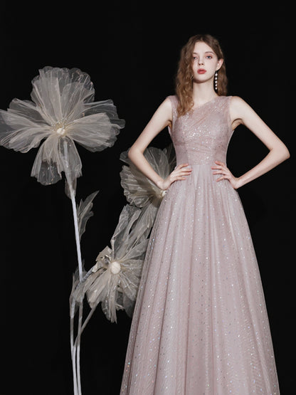 Sparkly Tulle Formal Ankle Length Prom Dress - DollyGown