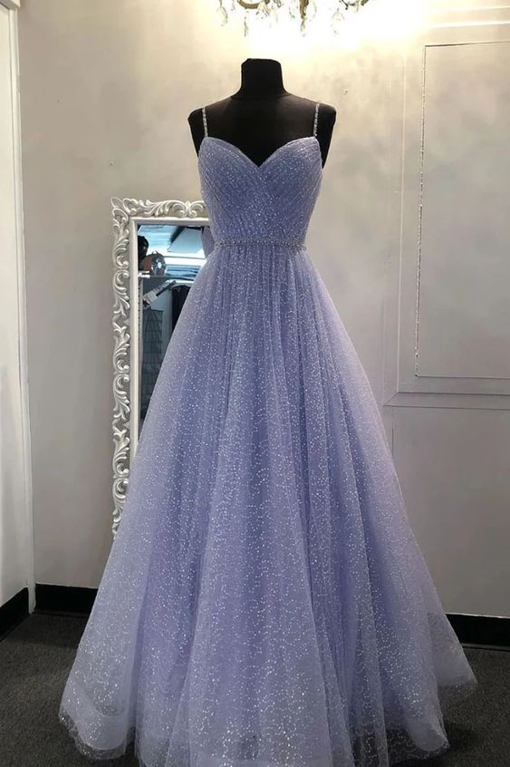 Sparkly Tulle Lavender Formal Prom Dress - DollyGown