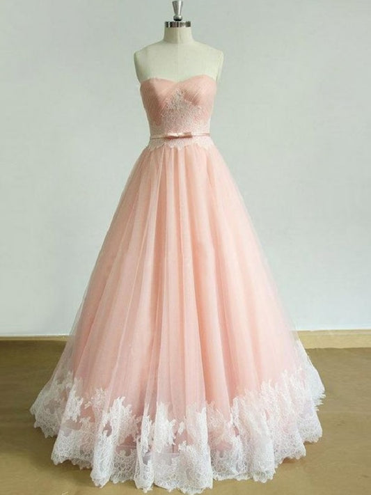 Strapless Blush Pink Tulle Prom Dress 8th Grade Dance Dress - Dollygown